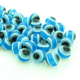 Bola 04 mm Acrílico Olho Grego Azul Claro 25 unidades