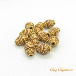 Afro resina bege 18x12 mm 10 gramas aprox. 7 unidades