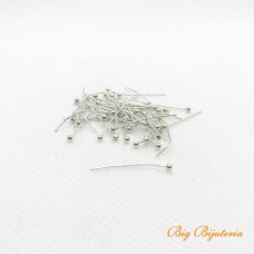 Alfinete bolinha latão níquel 20 mm 100 unidades