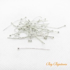 Alfinete bolinha latão níquel 30 mm 100 unidades