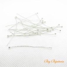 Alfinete bolinha latão níquel 50mm 100 unidades