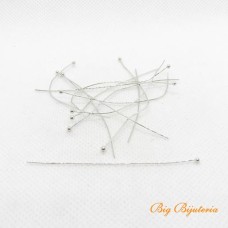 Alfinete bolinha latão níquel 60 mm 100 unidades