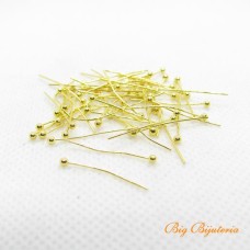 Alfinete bolinha latão ouro flash 20 mm 100 unidades