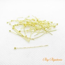 Alfinete bolinha latão ouro flash 30 mm 100 unidades