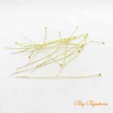 Alfinete bolinha latão ouro flash 60 mm 100 unidades