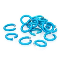 Argola 06 mm azul em Alumínio 10 g aprox. 260 unidades
