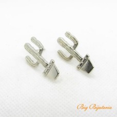 Base de brinco cacto níquel 30x15 mm 1 par