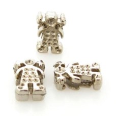 Berloque 12x8 mm  menina Níquel 5 unidades