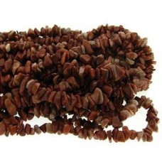 Cascalho de Pedra Jaspe Marrom 1 Fio aprox. 230  unidades