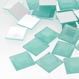 Chaton Quadrado Pacific opal 14x14 mm 5  unidades