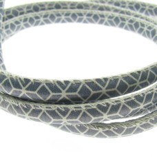 Fio Couro Ecológico Estampado Cinza 6mm 1 metro