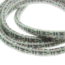 Fio Couro Ecológico Estampado Branco 6mm 1 metro