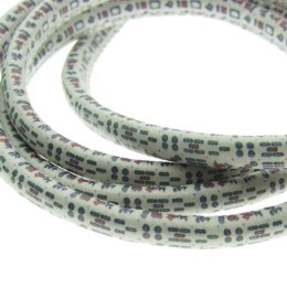 Fio Couro Ecológico Estampado Branco 6mm 1 metro