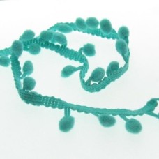 Cordão de Pompom Turquesa 0.8cm 1 metro