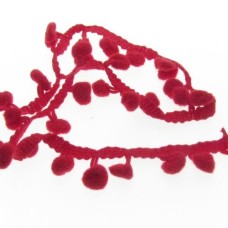 Cordão de Pompom Vermelho 0.8cm 1 metro