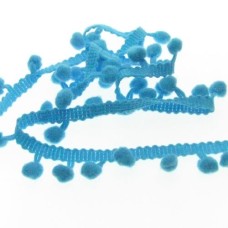Cordão de Pompom Azul 0.8cm 1 metro