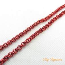 Corrente alumínio veneziana 1/2 cana vermelho 1 metro
