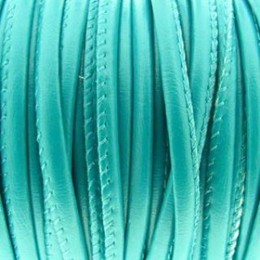 Cordão de PU 6 mm costurado verde esmeralda um metro