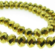 Cristal Dourado 10 mm fio com 72 peças