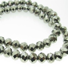 Cristal Prata 10 mm fio com 72 peças