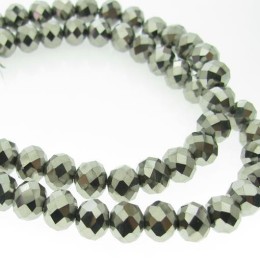 Cristal Prata 10 mm fio com 72 peças