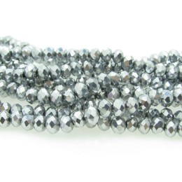 Cristal prata 06 mm fio com 100 peças Cristal prata 06 mm fio com 100 peças