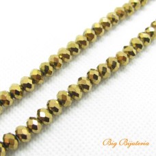Cristal dourado 06 mm fio com 100 peças