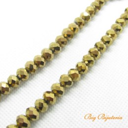 Cristal Dourado 08 mm fio com aprox. 72 peças