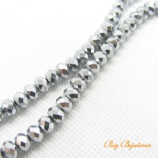 Cristal 06 mm prata fio com aprox. 100 unidades