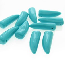 Dente de resina turquesa 10x30 mm 25gr aprox. 15 unidades 