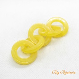 Elo de resina amarelo redondo 32 mm 5 unidades