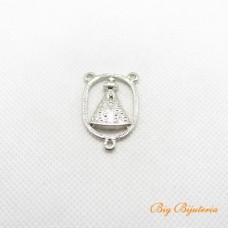 Entremeio nossa senhora aparecida 32x20 mm níquel 2 unidades
