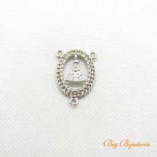 Entremeio nossa senhora aparecida 32x20 mm níquel 2 unidades