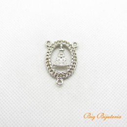 Entremeio nossa senhora aparecida 32x20 mm níquel 2 unidades