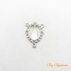Entremeio nossa senhora aparecida 32x22 mm níquel 2 unidades