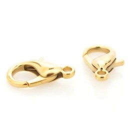 Fecho Lagosta Ouro Flash 12x8 mm 10  unidades