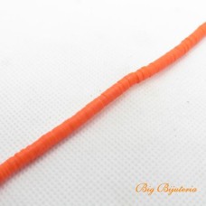 Disco de fimo 4mm laranja neon 1 fio