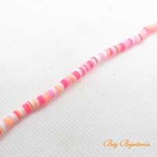 Disco de fimo 4mm multi color rosa neon 1 fio