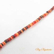 Disco de fimo 4mm multi color vermelho 1 fio