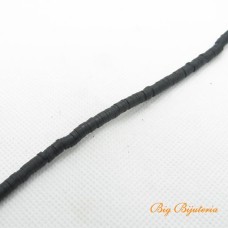 Disco de fimo 4mm preto 1 fio