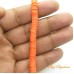 Disco de fimo 6 mm laranja neon 1 fio