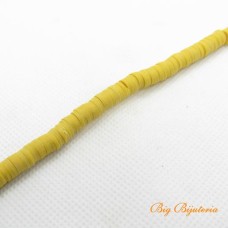 Disco de fimo 6 mm mostarda 1 fio