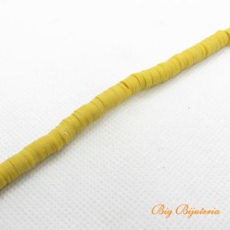 Disco de fimo 6 mm mostarda 1 fio