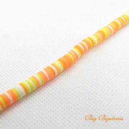 Disco de fimo 6 mm multi color laranja 1 fio