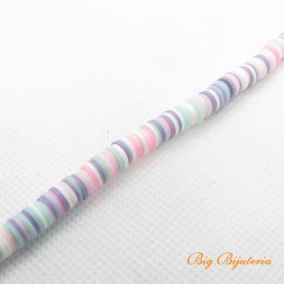 Disco de fimo 6 mm multi color rosa 1 fio