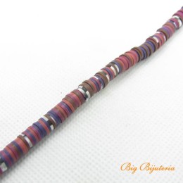 Disco de fimo 6 mm multi color vinho 1 fio