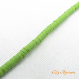 Disco de fimo 6 mm verde pastel 1 fio