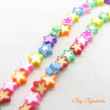 Fimo estrela 10 mm multi color 1 fio