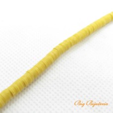 Disco de fimo 4mm mostarda 1 fio