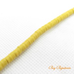 Disco de fimo 4mm mostarda 1 fio